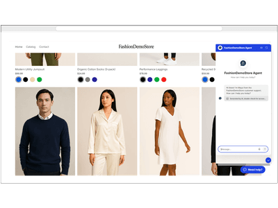 Unified Chat and Voice Widget showing both text input and voice controls